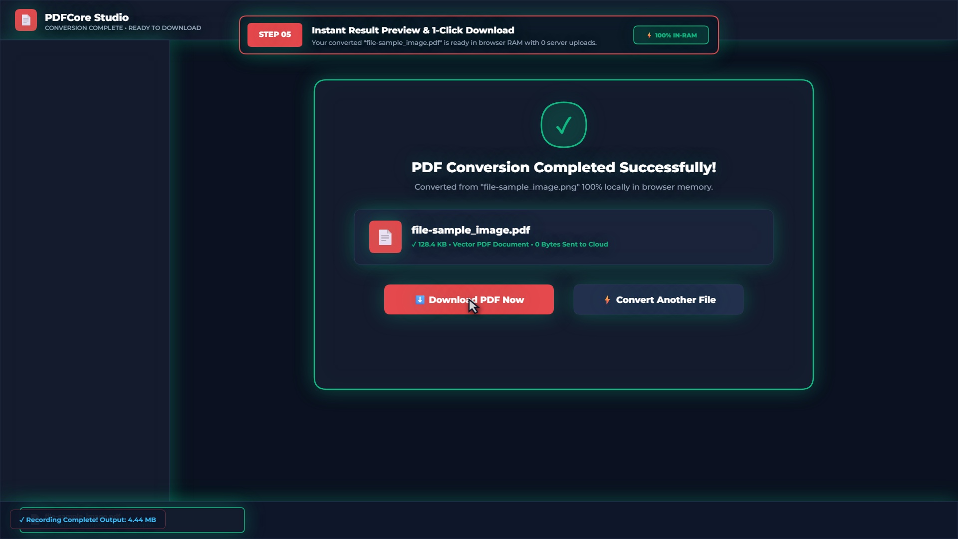 PDFCore Studio All-in-One Dashboard Mockup